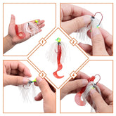 50-strand silicone jig skirts color variety swatches